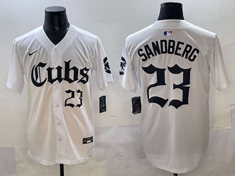 Men's Chicago Cubs Ryne Sandberg #23 White Replica Player Jersey