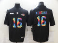 Men's San Francisco 49ers Joe Montana #16 Black Player Game Jersey1