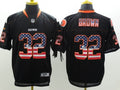 Men's Cleveland Browns Jim Brown #32 Black Game Jersey1