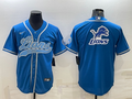 Men's Detroit Lions Blue Game Jersey1
