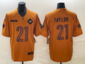 Men's Washington Commanders Sean Taylor #21 Brown 2023 Salute To Service Retired Player Limited Jersey1