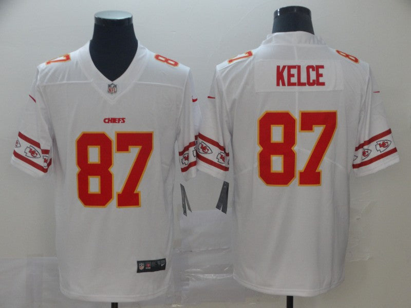 Men's Kansas City Chiefs Travis Kelce #87 White Game Player Jersey1