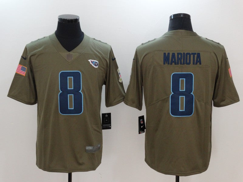 Men's Tennessee Titans Marcus Mariota #8 Brown Player Game Jersey1