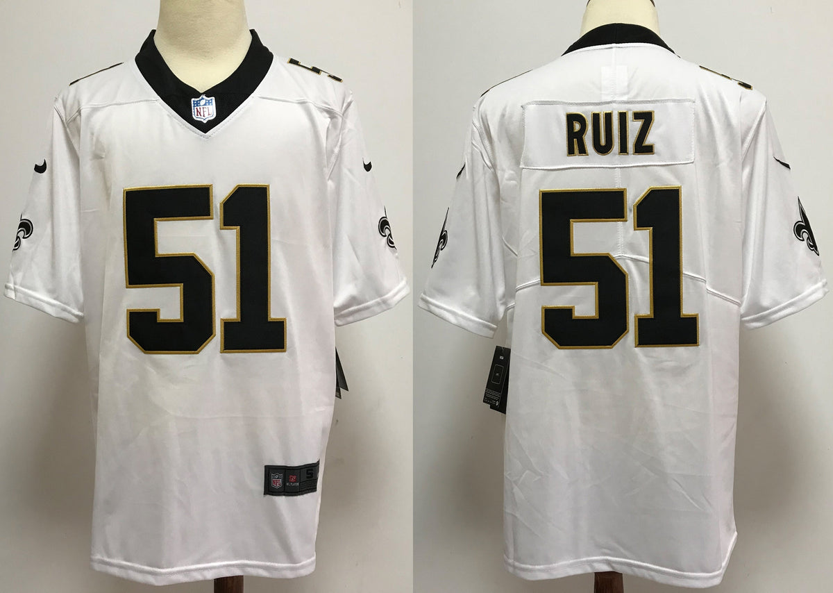 Men's New Orleans Saints Cesar Ruiz #51 White Game Jersey1