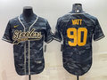 Men's Pittsburgh Steelers T.J. Watt #90 Gray Camouflage Game Jersey1 Joint edition