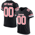 Custom Black Medium Pink-White Mesh Authentic Football Jersey