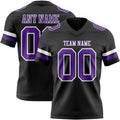 Custom Black Purple-White Authentic Football Jersey