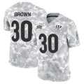 C.Bengals #30 Chase Brown Player Arctic Camo Salute to Service Limited Football Jerseys