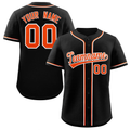 Custom Black Orange-White Classic Style Authentic Baseball Jersey