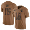 D.Lions #16 Jared Goff Player Brown Salute To Service Limited Football Jerseys
