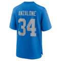 D.Lions #34 Alex Anzalone Player Blue Alternate Game Football Jerseys