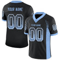 Custom Black Light Blue-White Drift Fashion Football Jersey