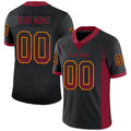 Custom Black Crimson-Yellow Drift Fashion Football Jersey