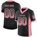 Custom Black Medium Pink-White Drift Fashion Football Jersey