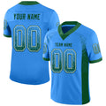 Custom Powder Blue Green-White Drift Fashion Football Jersey
