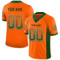 Custom Orange Green-White Drift Fashion Football Jersey