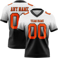 Custom White Orange-Black Authentic Fade Fashion Football Jersey