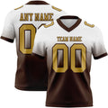 Custom White Old Gold-Brown Authentic Fade Fashion Football Jersey
