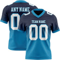 Custom Navy White-Panther Blue Authentic Fade Fashion Football Jersey