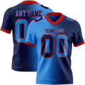 Custom Navy Powder Blue-Red Authentic Gradient Fashion Football Jersey