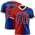 Custom Royal Red-Cream Authentic Gradient Fashion Football Jersey