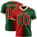 Custom Green Red-Cream Authentic Gradient Fashion Football Jersey