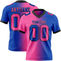 Custom Thunder Blue Pink-Black Authentic Gradient Fashion Football Jersey