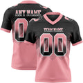 Custom Black Medium Pink-White Authentic Gradient Square Shape 7V7 Flag Football Jersey