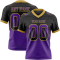 Custom Black Purple-Old Gold Authentic Gradient Square Shape 7V7 Flag Football Jersey