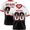 Custom White Black-Red Authentic Gradient Square Shape 7V7 Flag Football Jersey