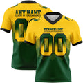 Custom Yellow Green-Black Authentic Gradient Square Shape 7V7 Flag Football Jersey