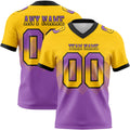 Custom Yellow Medium Purple-Black Authentic Gradient Square Shape 7V7 Flag Football Jersey