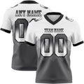Custom White Steel Gray-Black Authentic Gradient Square Shape 7V7 Flag Football Jersey