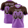 Custom Brown Medium Purple-White Authentic Gradient Square Shape 7V7 Flag Football Jersey