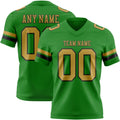 Custom Grass Green Old Gold-Black Authentic Football Jersey