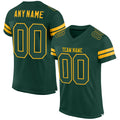 Custom Green Green-Gold Mesh Authentic Football Jersey