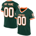 Custom Green White-Orange Mesh Authentic Throwback Football Jersey