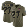 H.Texans #27 Woody Marks Player Salute To Service Olive Football Jerseys