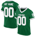 Custom Kelly Green White-Gray Mesh Authentic Throwback Football Jersey