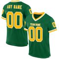Custom Kelly Green Gold-White Mesh Authentic Throwback Football Jersey