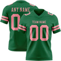 Custom Kelly Green Medium Pink Authentic Football Jersey