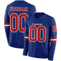 Custom Royal Red-White Long Sleeve Authentic Football Jersey