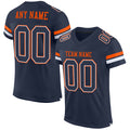 Custom Navy White-Orange Mesh Authentic Football Jersey