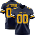 Custom Navy Gold-White Authentic Football Jersey