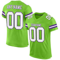 Custom Neon Green White-Purple Mesh Authentic Football Jersey