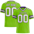 Custom Neon Green White-Purple Authentic Football Jersey