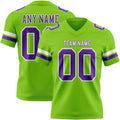 Custom Neon Green Purple-White Authentic Football Jersey