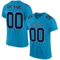 Custom Panther Blue Navy-Gray Mesh Authentic Football Jersey