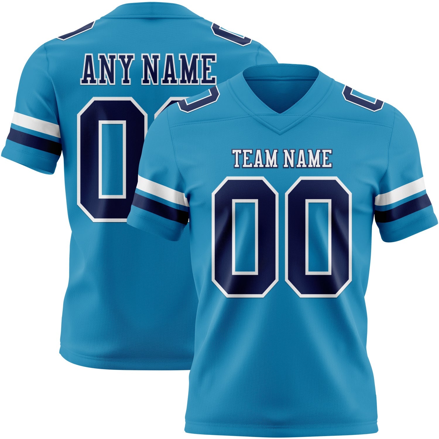 Custom Panther Blue Navy-White Authentic Football Jersey