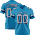 Custom Panther Blue Gray-Navy Authentic Football Jersey